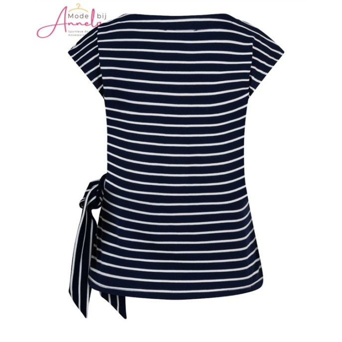 Red Button T-shirt Terry Stripe Darkblue